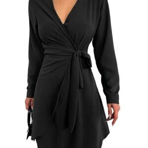 Elegant Black Wrap Dress